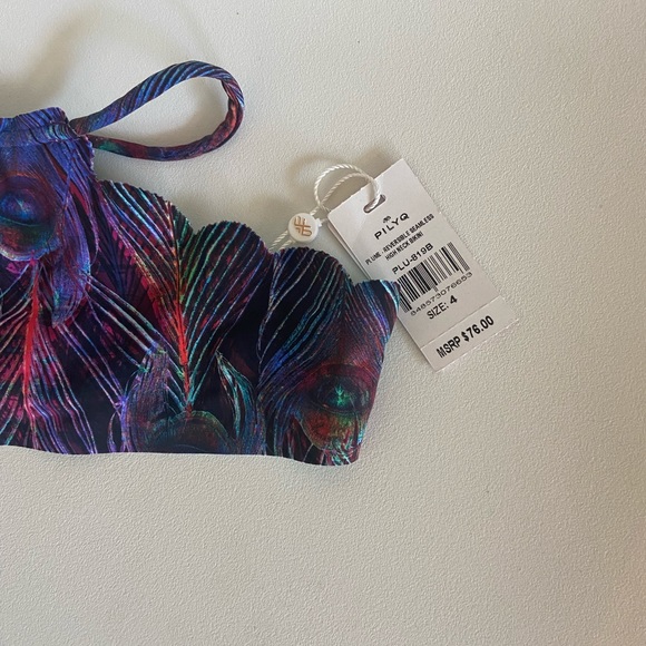 NWT PilyQ Girls Plume Peacock High Neck Bikini 4 - Picture 3 of 5